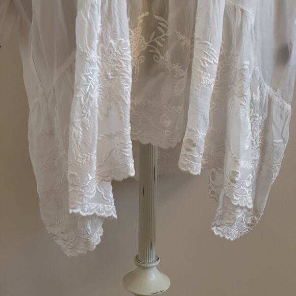 New Johnny Was Cherie Tunic Womens XXL 2X Sheer Floral Bohemian Boho Hippie Chic - Picture 10 of 16